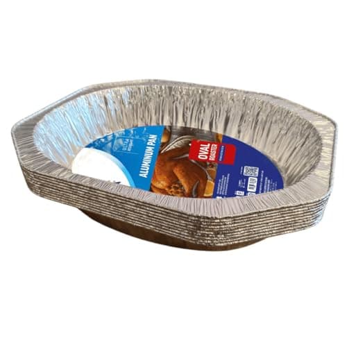 Wyda Extra Heavy Duty Oval Aluminum Roasting Pans, 10 Pack