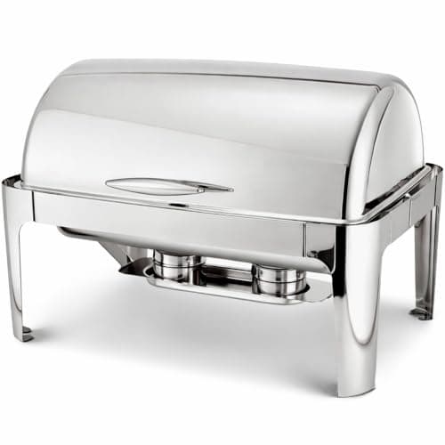 Winco Madison Full-Size Stainless Roll-Top Chafer, 8 qt