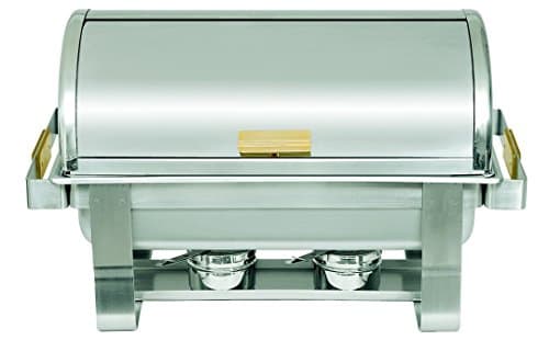 Update International Gold-Accented Roll-Top Chafer, 8 Qt