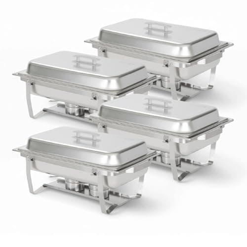 Alpha Living Stainless Chafing Dish Set, 4 Pack