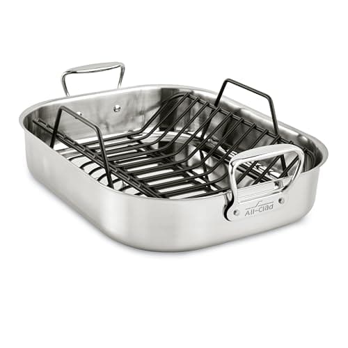 All-Clad Stainless Steel 13 x 16 Inch Roaster with Rack