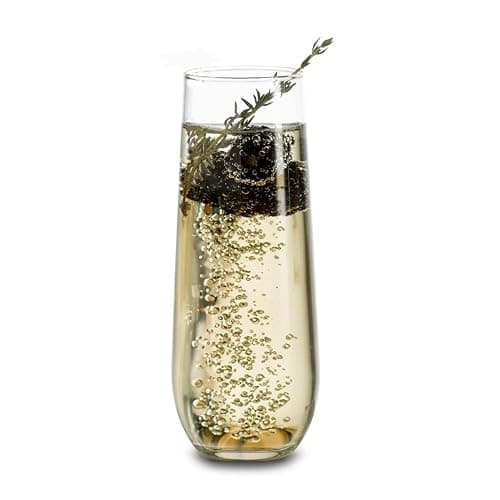 Libbey 228 Stemless Champagne Flutes, 8.5 oz, Set of 12