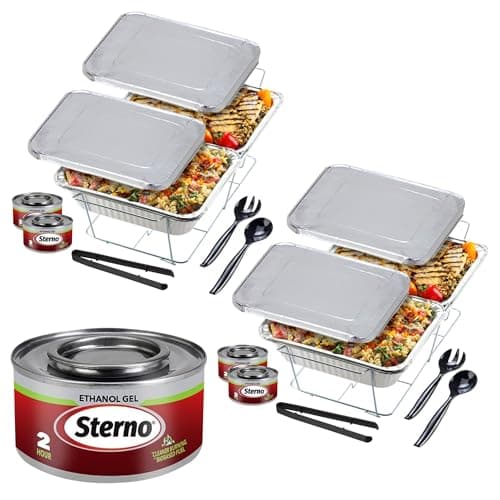 Sterno Disposable Chafing Dish Buffet Kit, 20 Piece with Gel Fuel