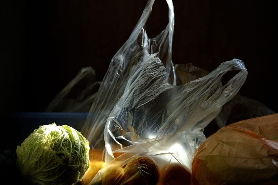 A large food storage bag on a kitchen counter