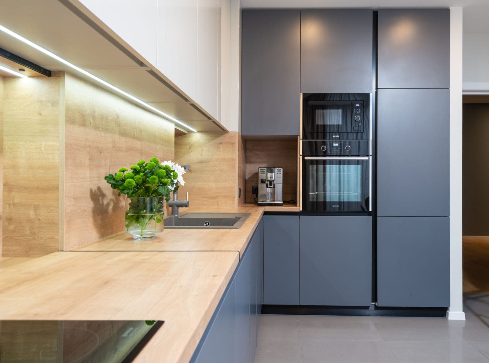 A countertop appliance in a kitchen setting